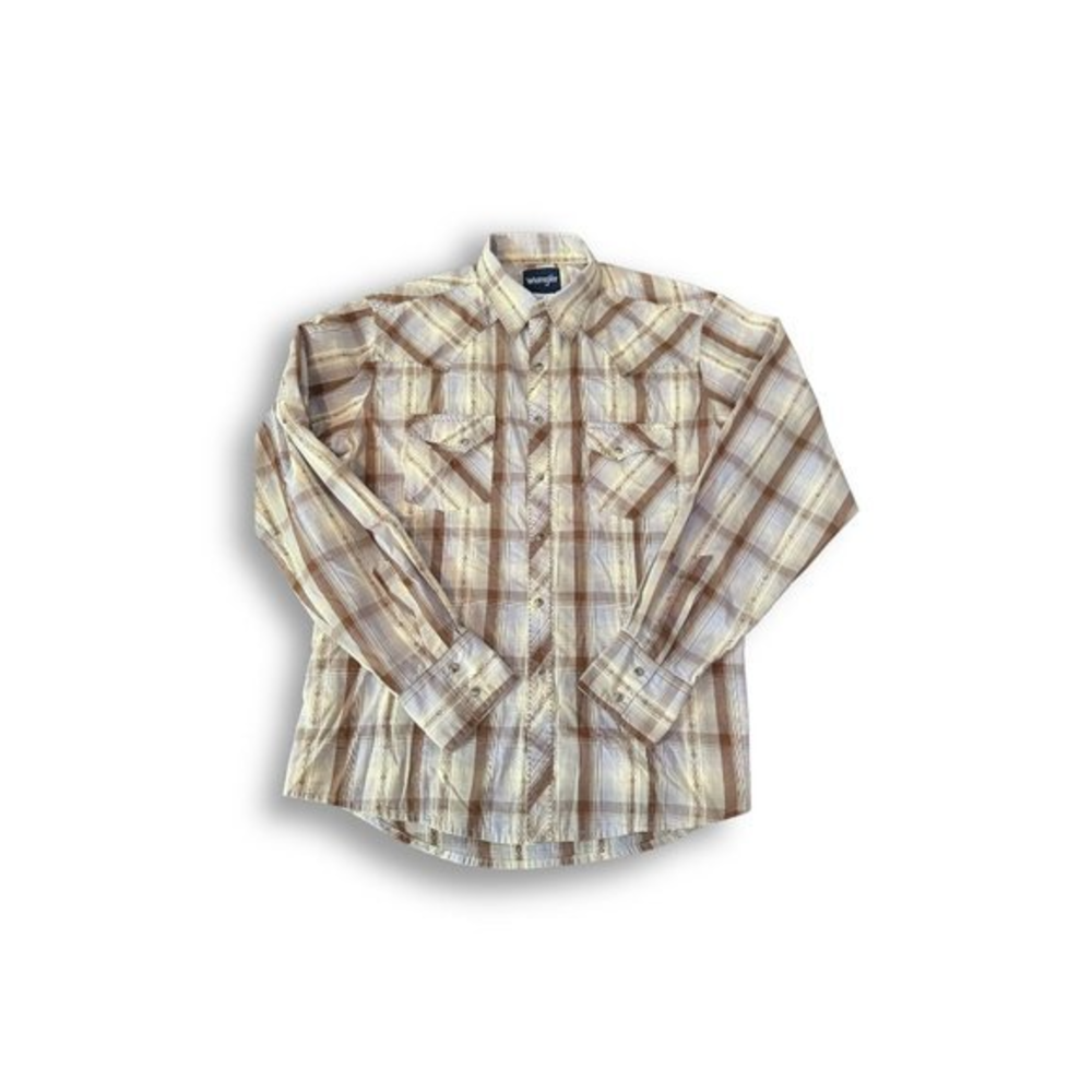 70s Style Wrangler Western Pearl Snap Size: L